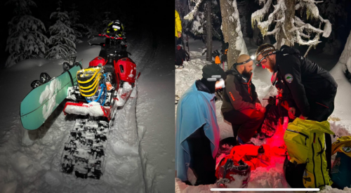 Hypothermic backcountry skiers stuck in deep snow rescued overnight near Big White